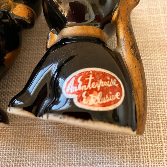 Vintage Lefton Diamond Eyed Black Cats Salt and Pepper Shakers - Picture 7 of 12